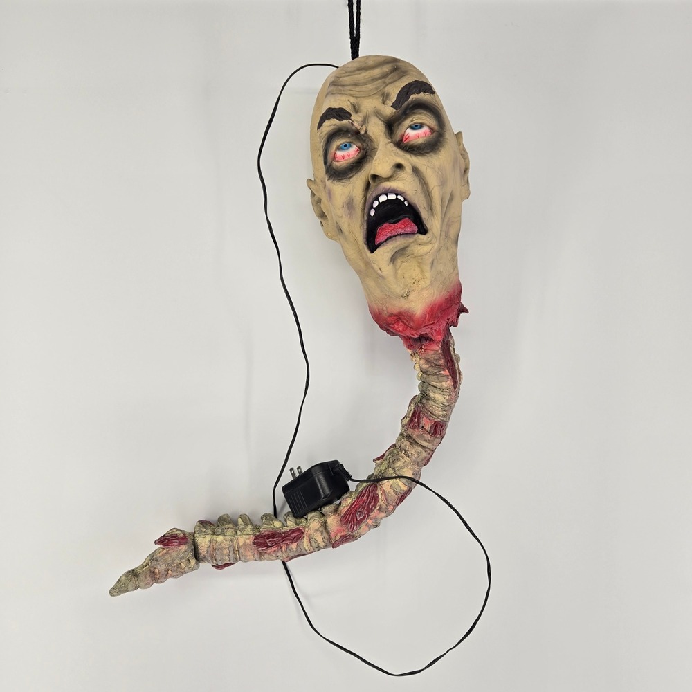 Nightview Inc Severed Head Spine Halloween Prop Rotating Hanging Horror Decor